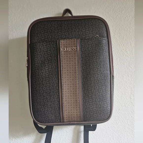 Guess Brown Backpack with Textured Fabric